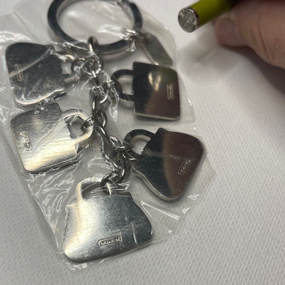 Coach Colorful Bag Charm Keychain and Green Coach Pen Set - Picture 4 of 5